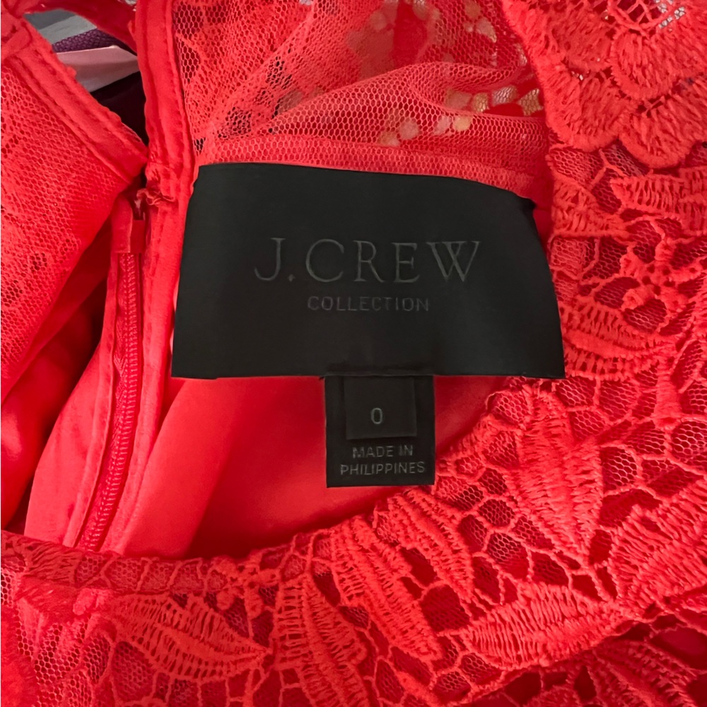 J. Crew Vibrant Red Lace Mini Dress - Picture 4 of 4